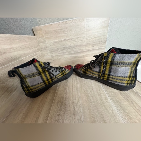 desigual TARTAN HIGH-TOP SNEAKERS plaid textured - Picture 2 of 12